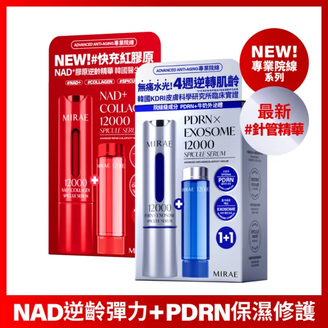 【MIRAE 未來美】專業院線NAD+膠原逆齡精華+韓國PDRN+牛奶外泌體新生精華 抗老