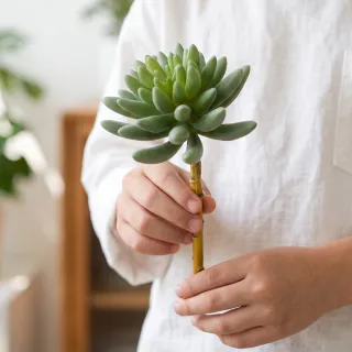 【HUGO DECO 榆果傢飾】特級擬真多瓣多肉石蓮 共兩色 單枝花材 (進口特級擬真花材)