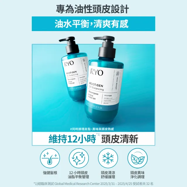 【RYO 呂】官方直營 ROOTGEN強韌蘊髮洗髮精/護髮膜 515ml(男性專用/女性專用/零油感平衡控油)