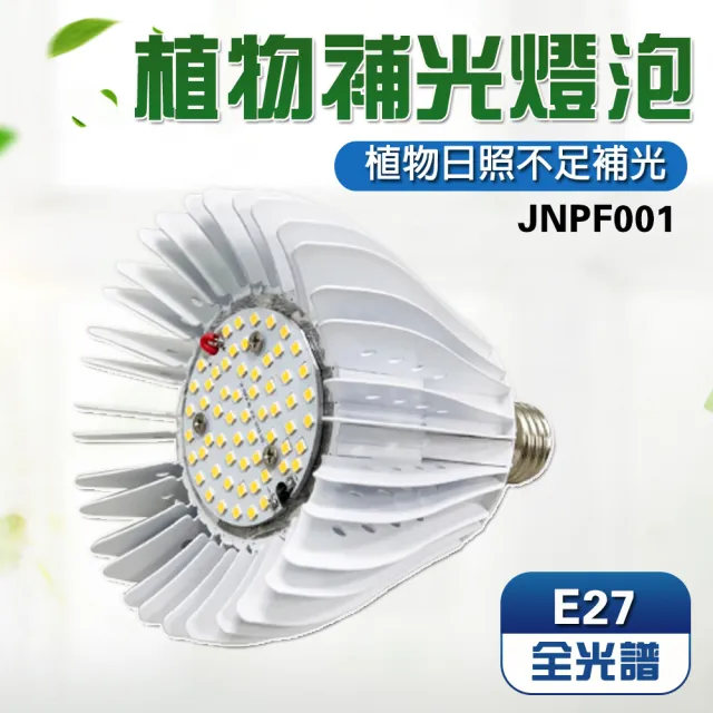 【JIUNPEY 君沛】40W 全光譜 E27 植物燈泡(植物生長燈 LED植物燈)