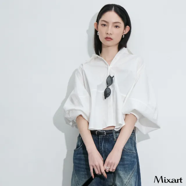 【Mixart】襯衫 自在序章 落輪廓鬆弛感襯衫(共兩色)