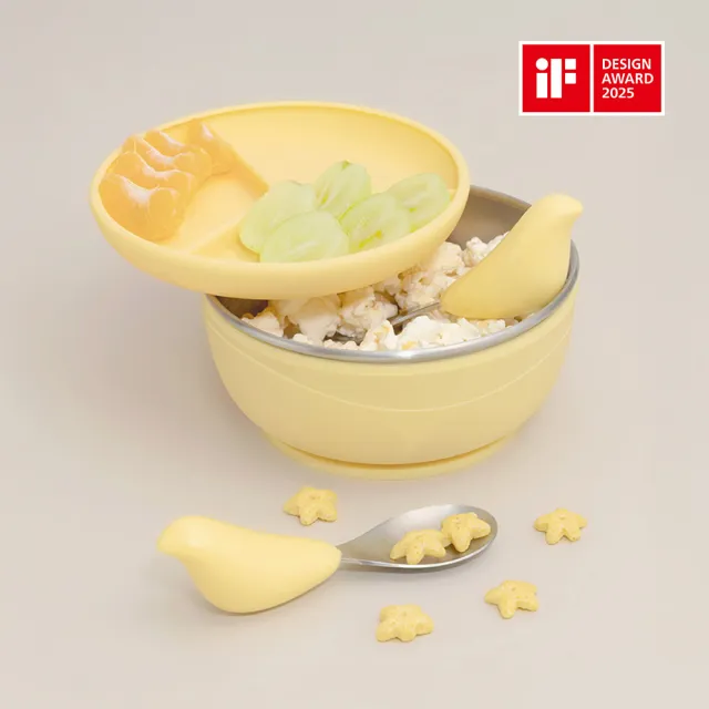 【CYD TERRA】PICABOO布咔寶學習餐具組（寶寶餐具/不銹鋼叉匙/不鏽鋼碗）(彌月禮盒)