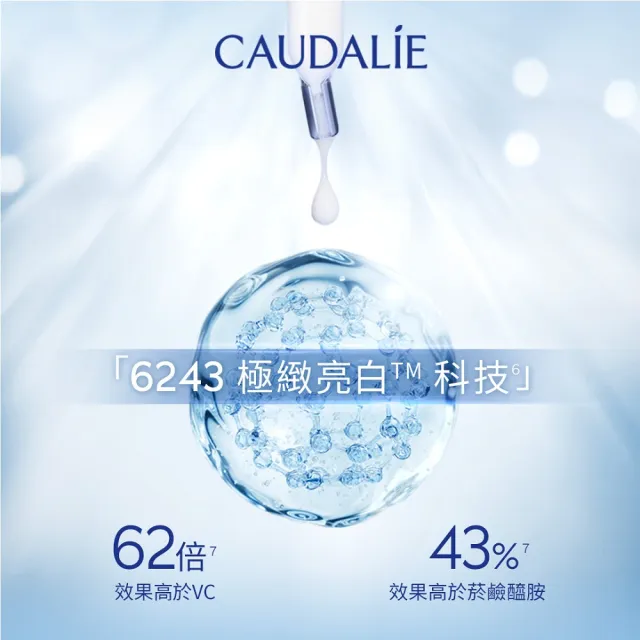 【CAUDALIE 歐緹麗】葡萄蔓極緻亮白精華液 30ml(小奶瓶/改善瑕疵暗沉/熬夜救星)