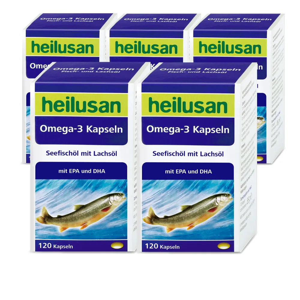【Heilusan 好立善】純淨深海鮭魚油120粒5盒組(Omega3EPA+DHA小分子蒸餾 無多餘化學加工TG型)