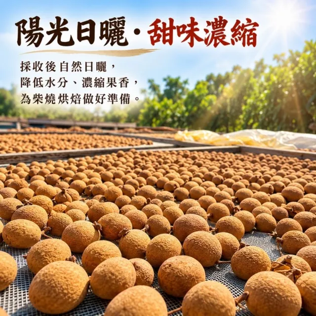 【探果籽】台南東山柴燒龍眼乾中大果600g*1袋(產季限量＿果農產地直送＿新鮮烘焙首選)