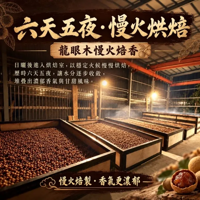 【探果籽】台南東山柴燒龍眼乾中大果600g*1袋(產季限量＿果農產地直送＿新鮮烘焙首選)
