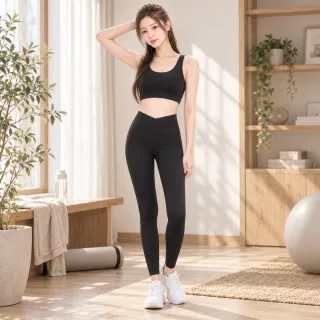 【LEESA】健身褲\塑形褲\無痕運動褲\裸感瑜珈褲\女健身褲\九分褲\跑步緊身褲\鯊魚褲\瑜珈褲\女