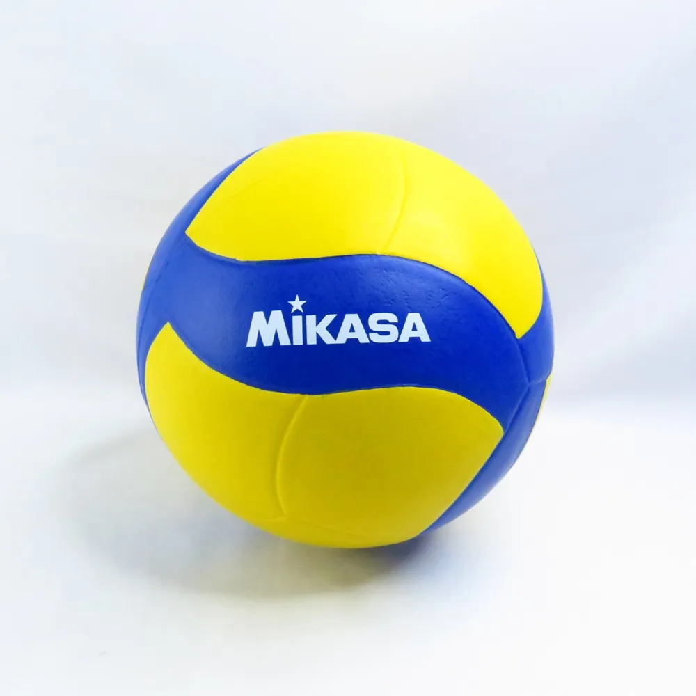 【MIKASA】螺旋型軟橡膠排球 5號球 MKV020WS 黃藍