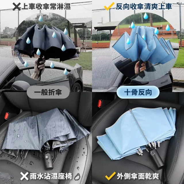 【雨傘王】BigPurple 10骨 反向傘 車用 折疊傘 超抗風傘骨 開車必備 1-2人撐(超值款無維修*)