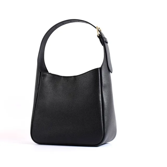 【TORY BURCH】THEA 荔枝紋磁釦手提/斜背二用包-黑色/小