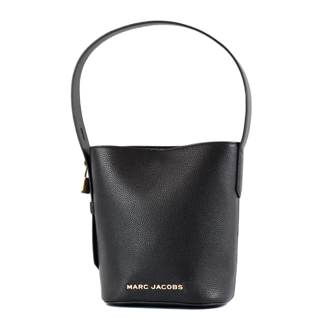 【MARC JACOBS】牛皮荔枝紋肩背鎖頭包-黑色