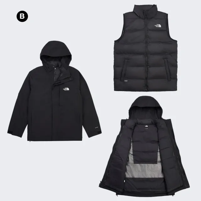 【The North Face】男款DRYVENT防水三合一外套 內搭羽絨款背心(多款任選)