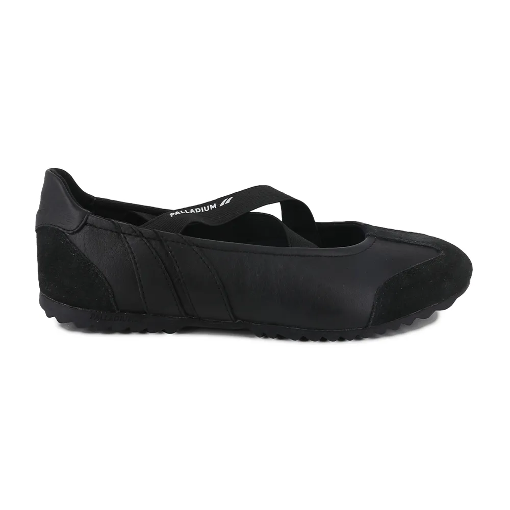 【Palladium】RACER BALLERINA LTH皮革/麂皮芭蕾薄底鞋-女鞋-經典黑(94645-008-M)