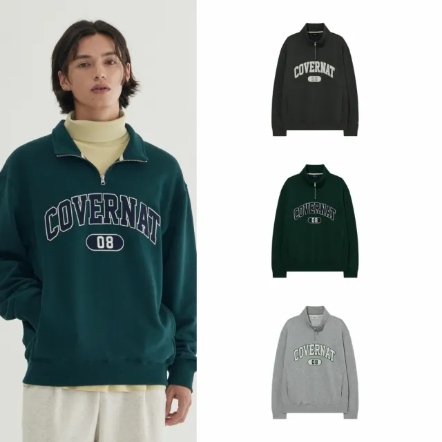 【COVERNAT】經典Logo帽T 連帽上衣 半拉練大學T 男女款(多款可選)