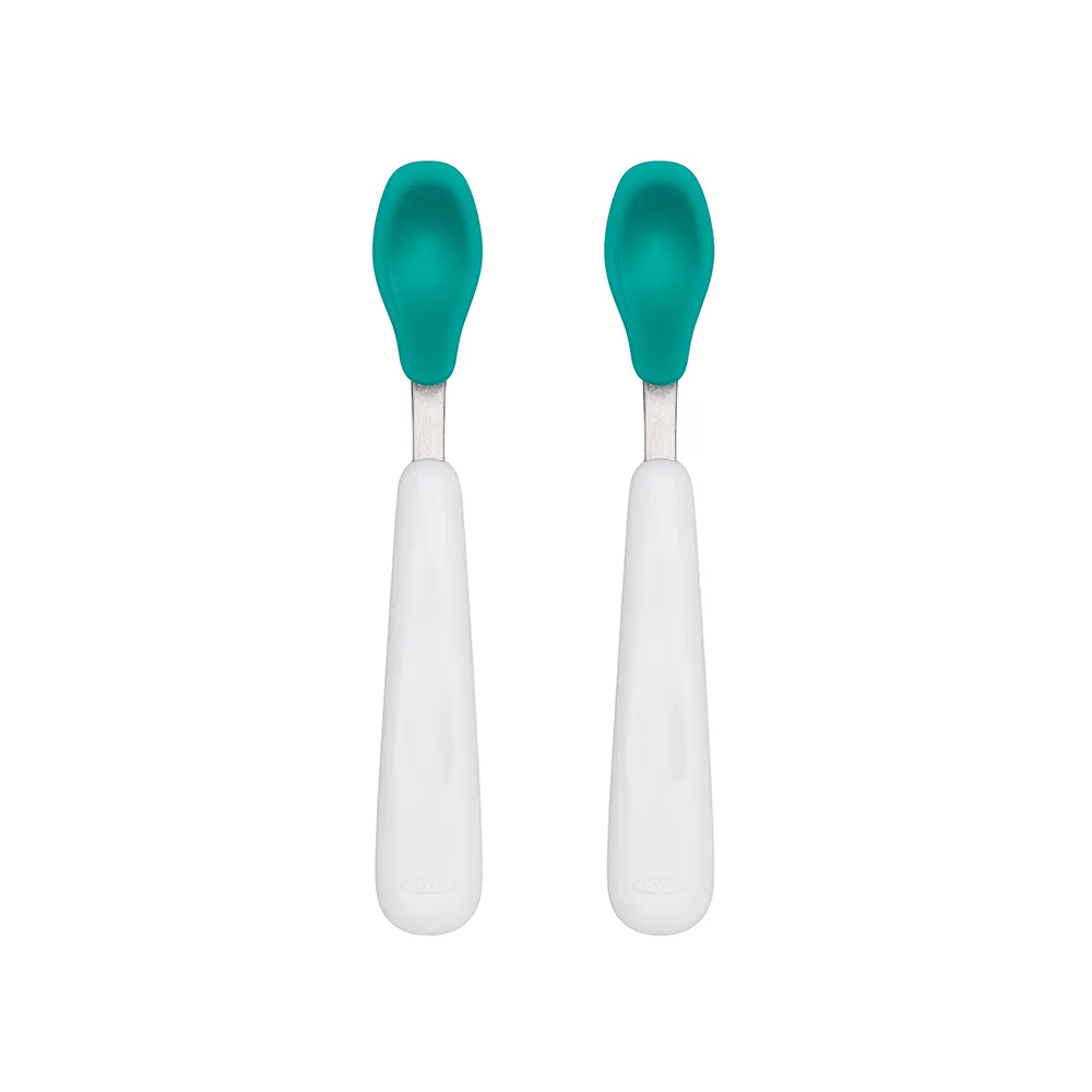 【OXO】tot 矽膠湯匙2入組(2色可選/6M+)