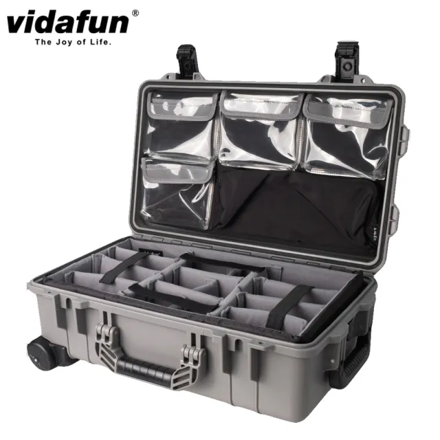 【Vidafun】V22 防水耐撞提把拉桿收納氣密箱 登機箱 防護收納套組-透明收納袋組合(加贈原廠行李束帶)