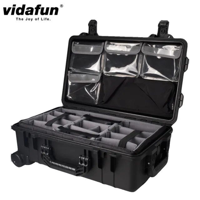 【Vidafun】V22 防水耐撞提把拉桿收納氣密箱 登機箱 防護收納套組-透明收納袋組合(加贈原廠行李束帶)