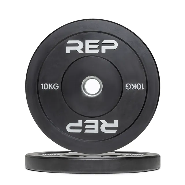 【REP FITNESS】包膠槓片 2.5-20KG組合 黑色（2入裝）/奧林匹克包膠槓片