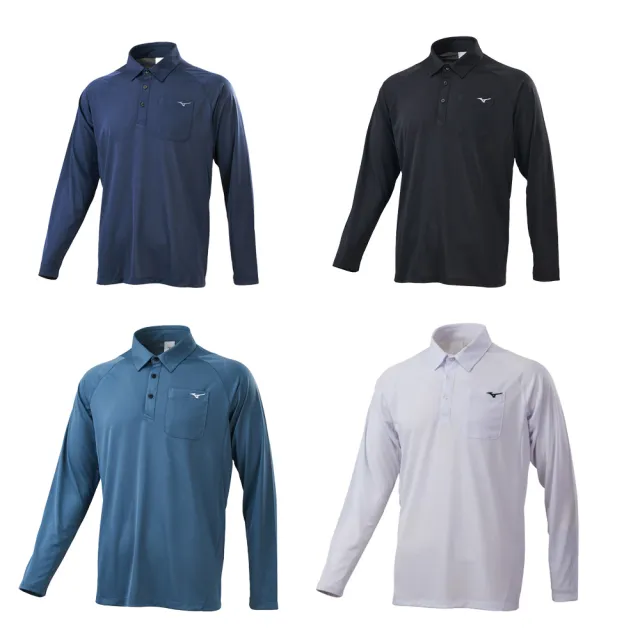 【MIZUNO 美津濃】網路獨家款 吸汗速乾 抗UV 長袖POLO衫 32TAC645XXL（任選一件）(POLO衫)