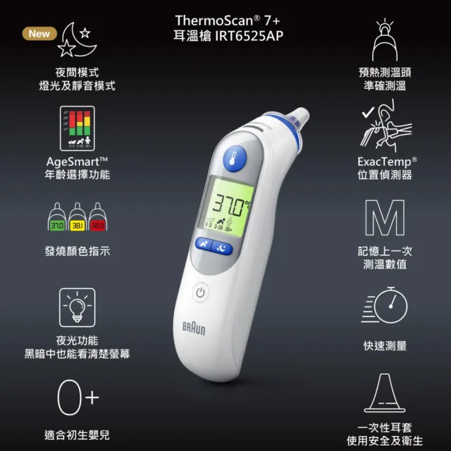【BRAUN 百靈】耳溫槍IRT6525 (內附20個耳套及電池)