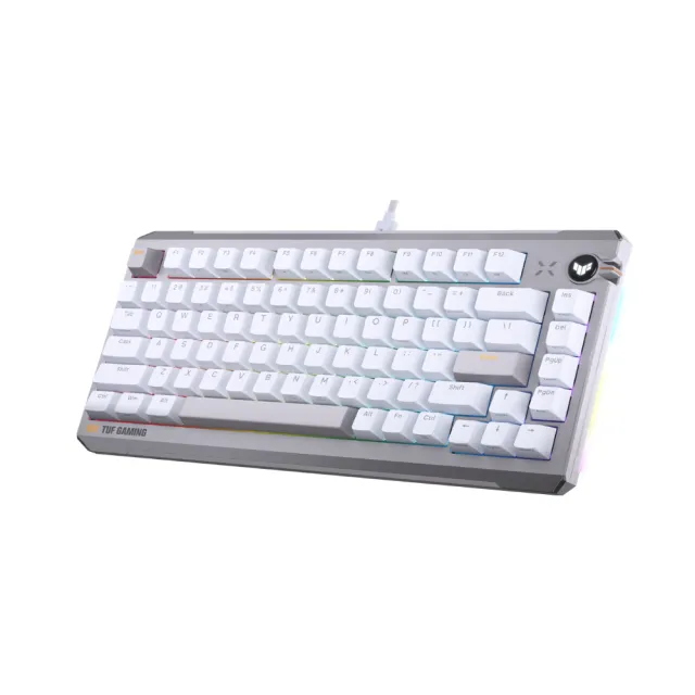 【ASUS 華碩】TUF Gaming K4 Magnetic 磁軸有線電競鍵盤 - 黑/白 (磁性軸)