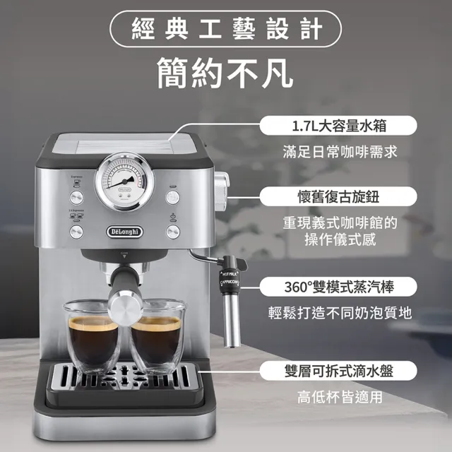 【Delonghi 迪朗奇】官方直營 EM450M 半自動義式咖啡機