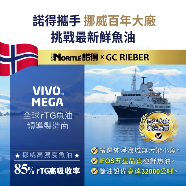 【諾得】挪威頂極魚油軟膠囊30粒x3盒(共90粒.rTG.OMEGA3.EPA.DHA.雙11)