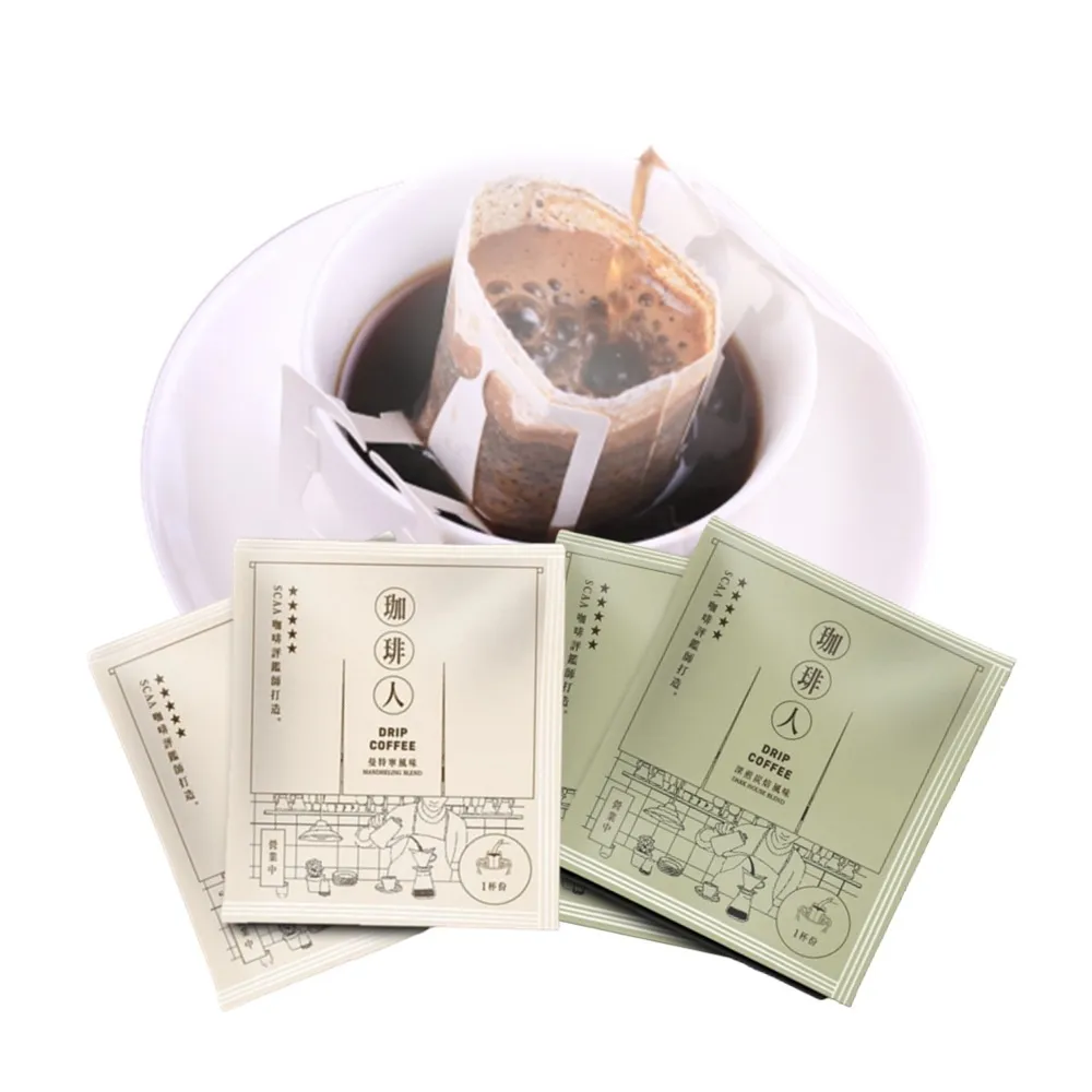 【珈琲人】五星SCAA濾掛咖啡x4袋(9gx50入/袋;任選深煎炭焙風味/曼特寧風味)