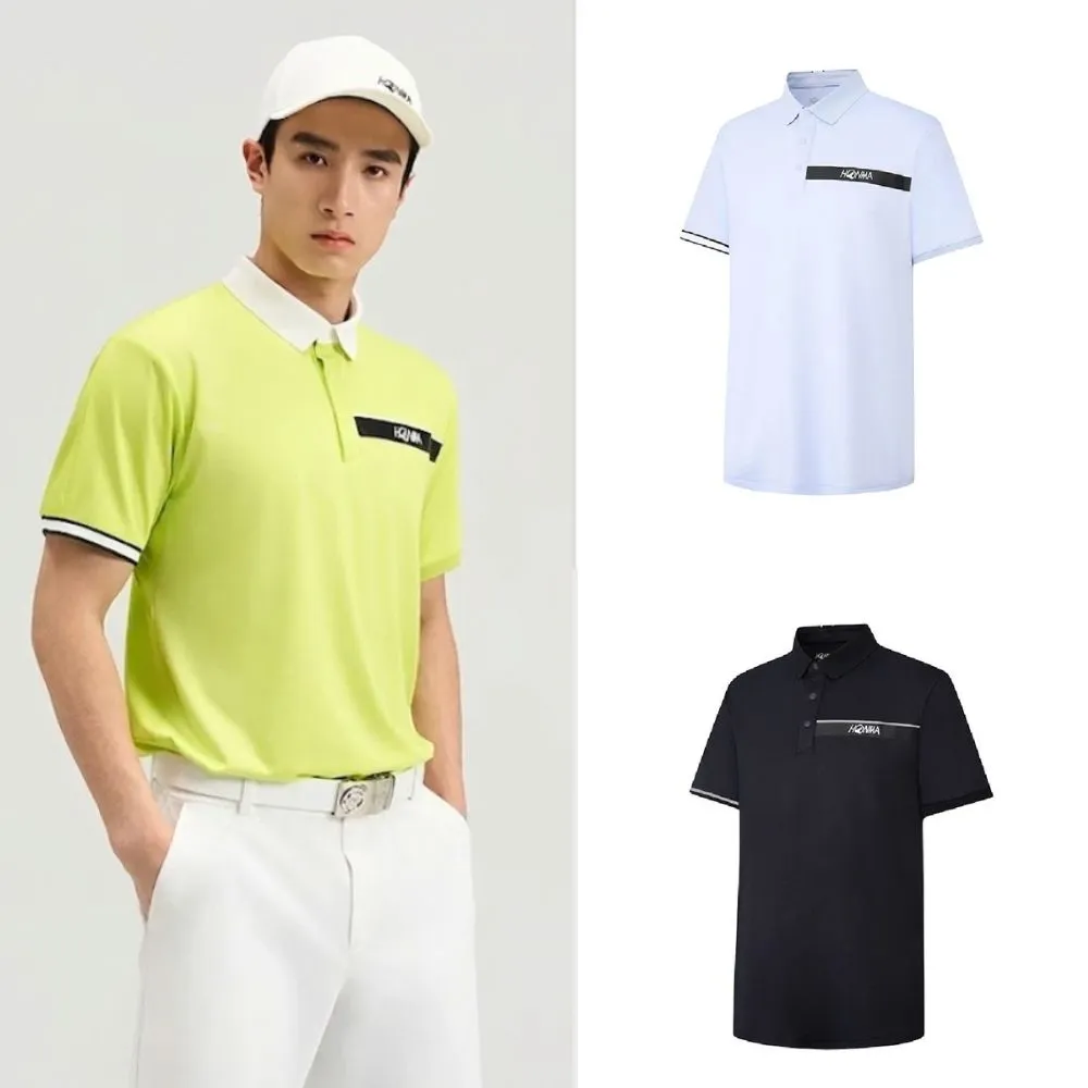 【HONMA 本間高爾夫】男款透氣短袖polo衫 2026春夏款 日本高爾夫專業品牌(M-2XL 藍色 HMMX707R101)