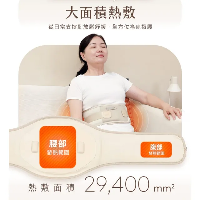 【3ZeBra 三隻斑馬】好腰力｜熱敷按摩護腰帶(腰部按摩器 腰部熱敷 腰部支撐)