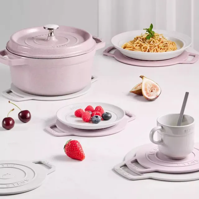 【STAUB】矽膠防滑隔熱墊鍋墊2件組-松露白/日暮粉2色任選(德國雙人牌集團官方直營)