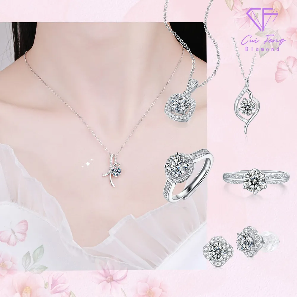 【CF Diamond】閃耀動人 雙11 1克拉 莫桑鑽系列(戒指 女戒 鑽戒 項鍊 耳環  生日禮物 求婚)