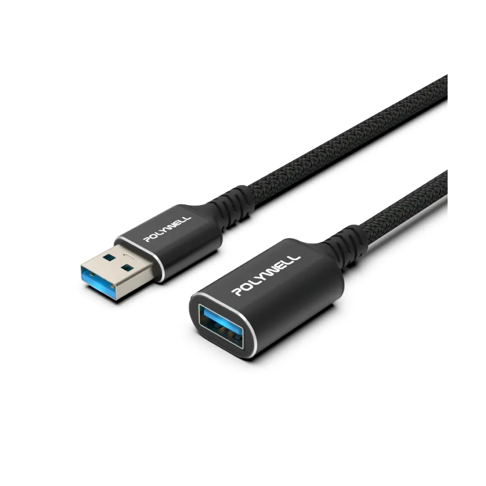 【POLYWELL】USB3.2 5G 18W Type-A 公對母延長線 /1米