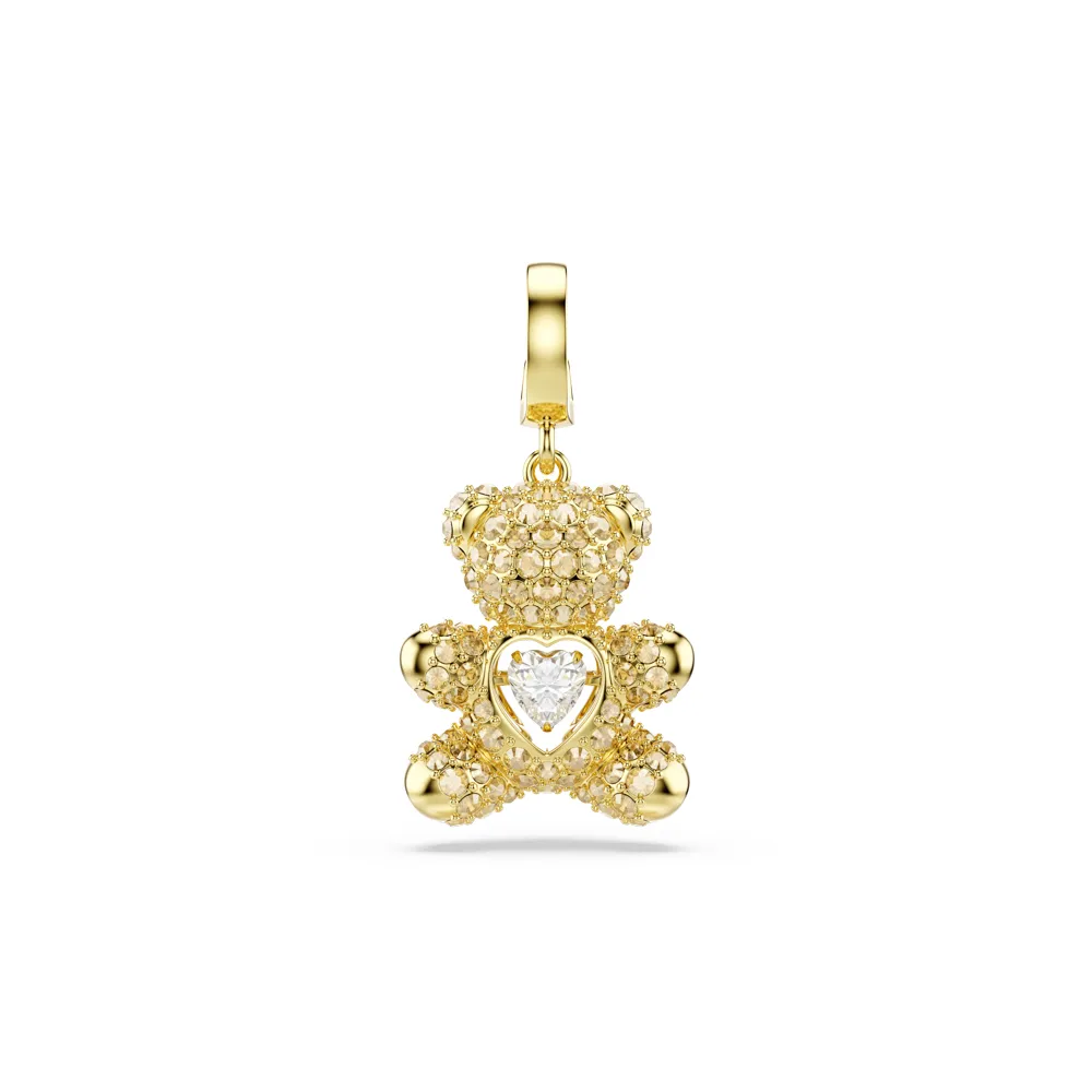 【SWAROVSKI 施華洛世奇】官方直營 Idyllia Charm 泰迪熊 混合式切割  鍍金色色調 | 5743147