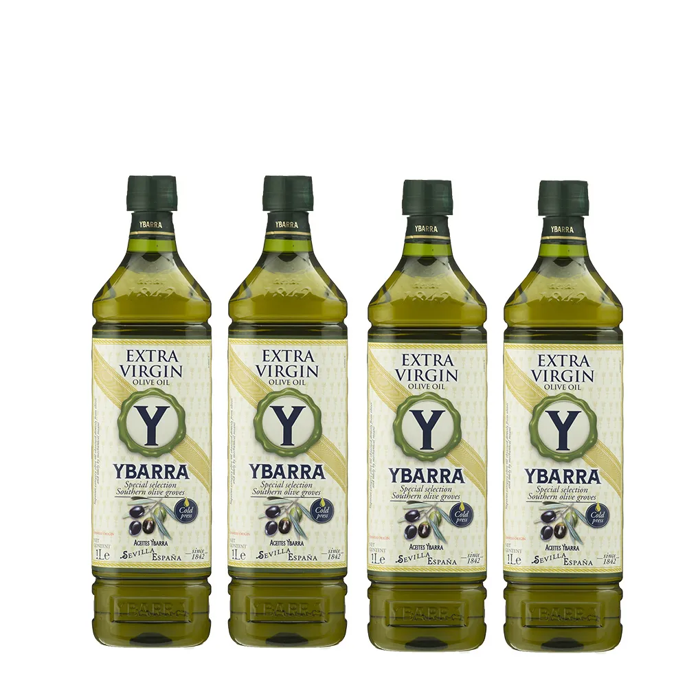 【YBARRA】100%特級冷壓初榨橄欖油1000mlx4入 (雙10限定/PET食品級裝/西班牙原裝進口)