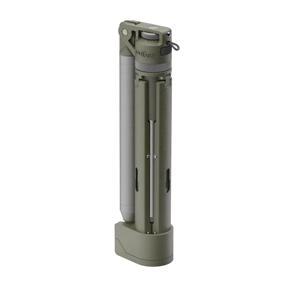 【OUTASK】TD2 戶外多功能便攜式伸縮照明燈-軍綠色 (野營燈 手電筒 帳篷燈)