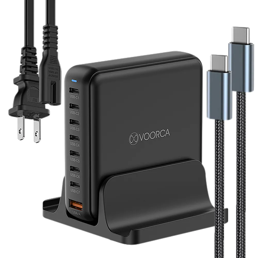 【VOORCA】PDT-003 Gan 170W 8口延長線充電器 內附240w充電線+延長電源線