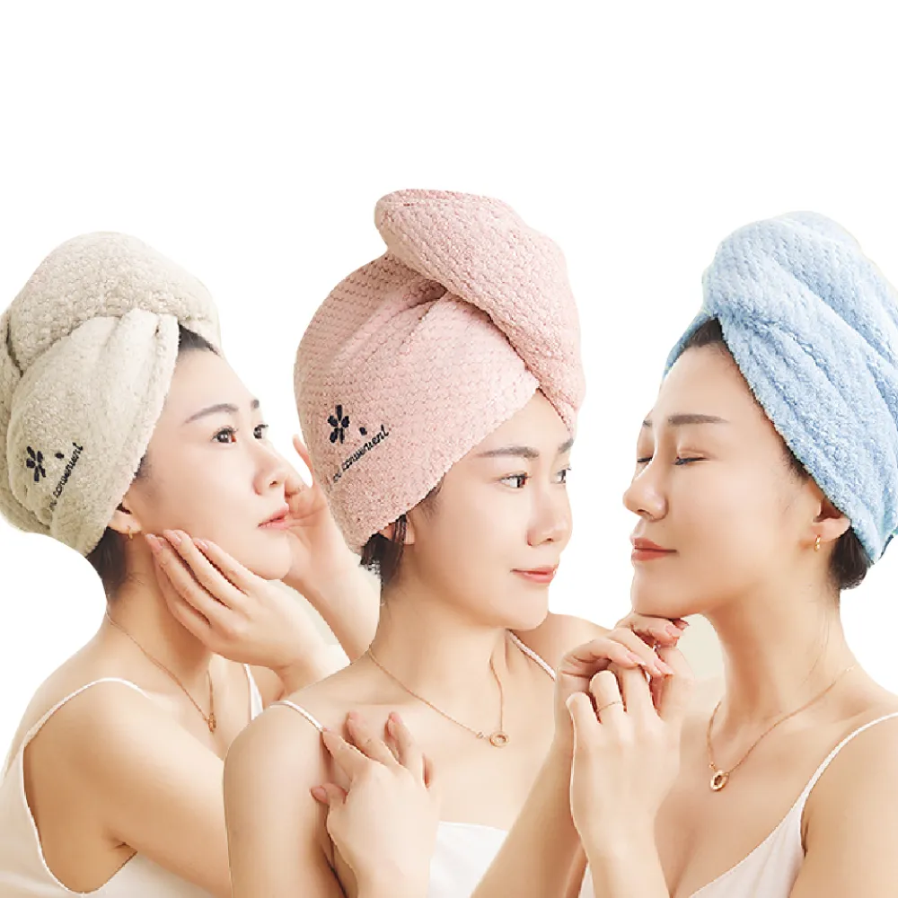 【YODOXIUI】日本菠蘿格加厚乾髮帽吸水帽(包巾 毛巾 吸水毛巾 乾髮帽 包頭巾)