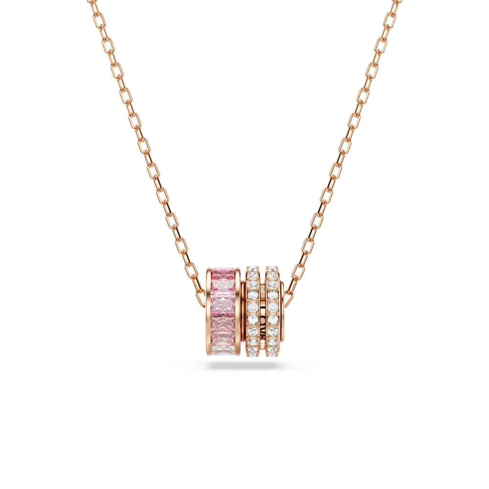 【SWAROVSKI 施華洛世奇】官方直營 Connexus 鏈墜 粉紅色 鍍玫瑰金色調 | 5741332 (情人節禮物)
