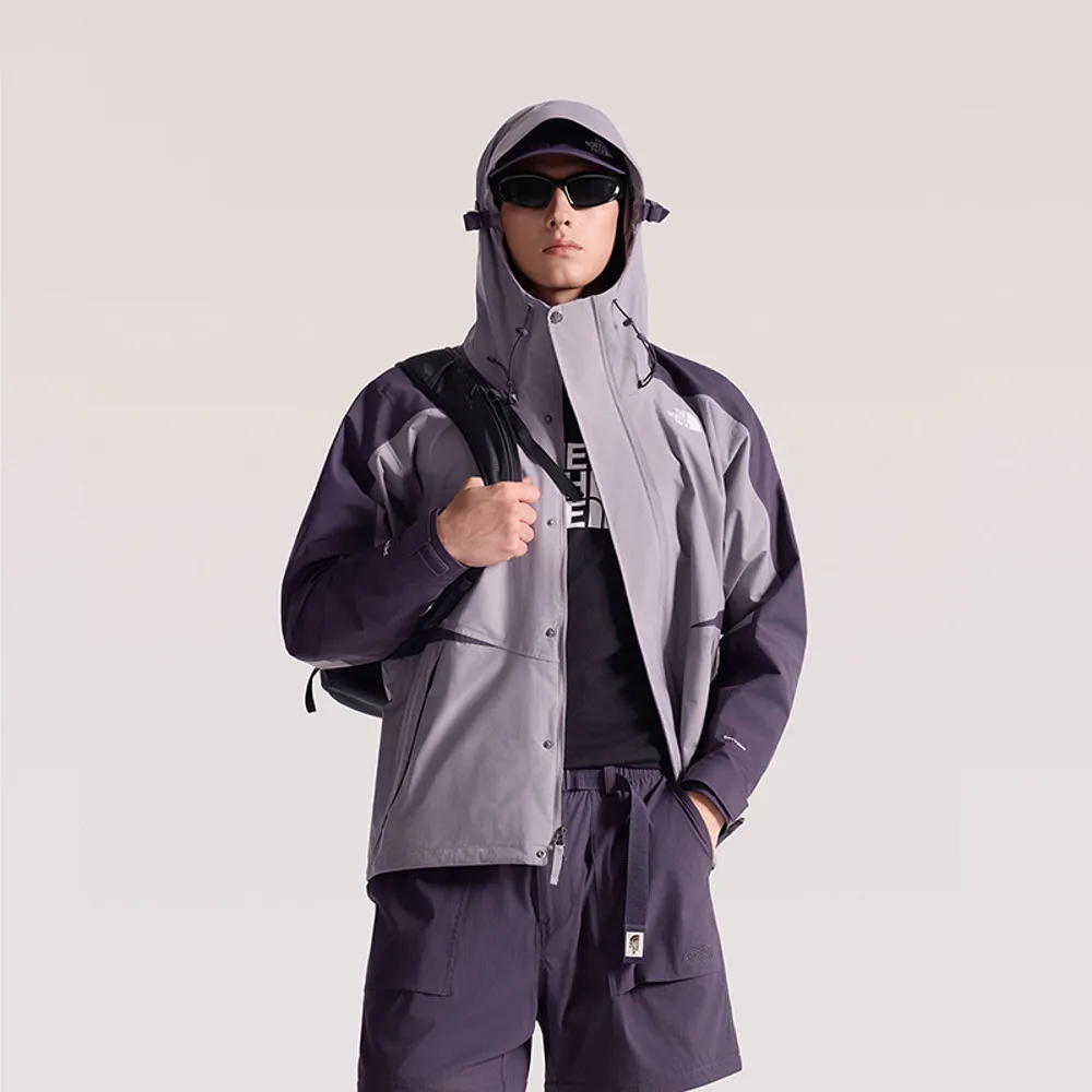 【The North Face】北面男款灰色DRYVENT防水可拆式連帽衝鋒衣｜8F19JZU 外套