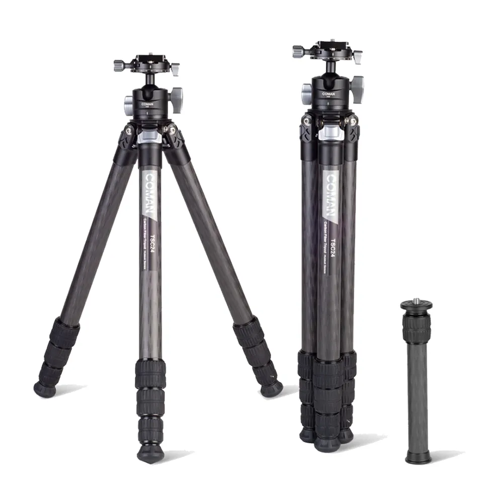 【COMAN】TSC24A30 輕騎兵 2號 碳纖維三腳架+A30球形雲台套裝 附碳纖維中軸/快拆板/腳架袋 (公司貨)