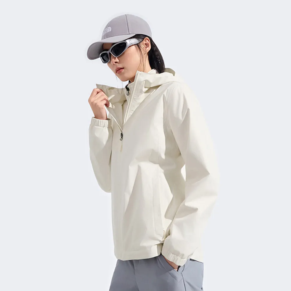 【The North Face】北面女款米白色DRYVENT防水衝鋒衣|8EYGQLI(外套)