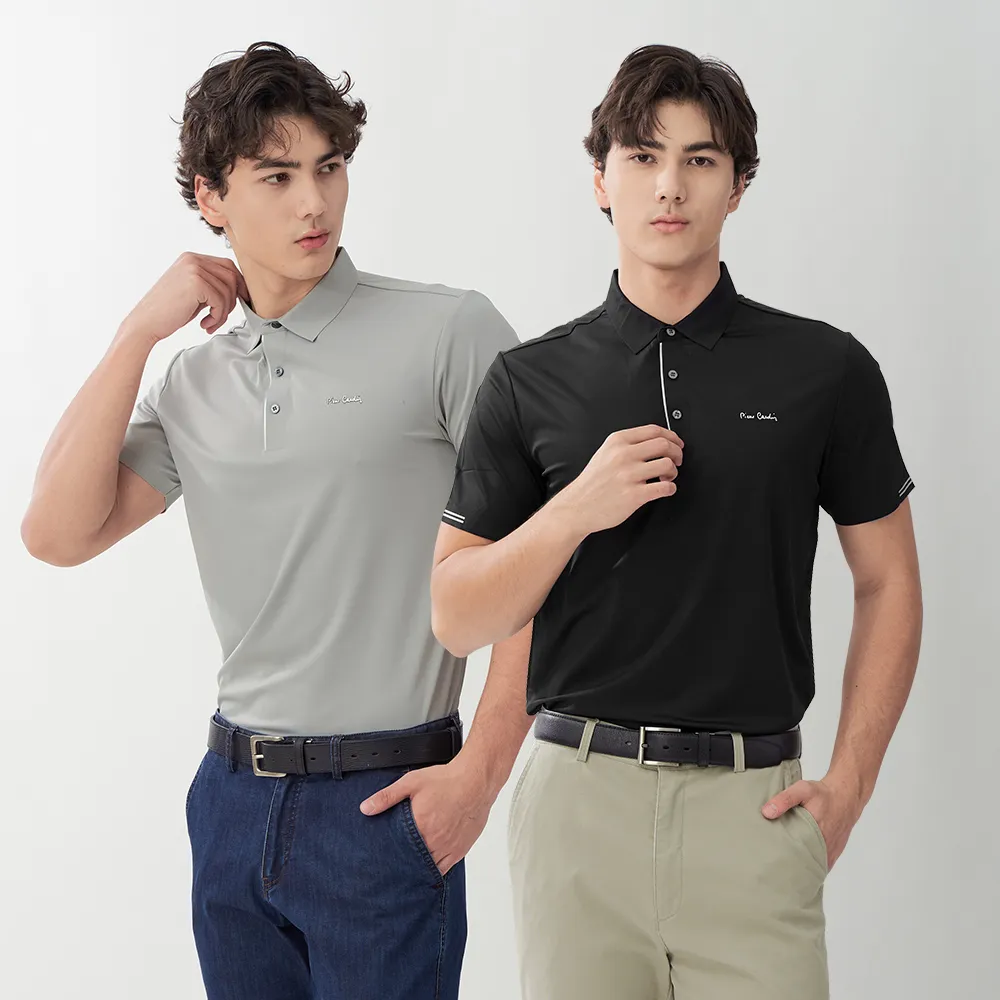 【pierre cardin 皮爾卡登】網路獨家 男款 素色百搭涼感/網眼透氣彈性短袖POLO衫(多色任選)