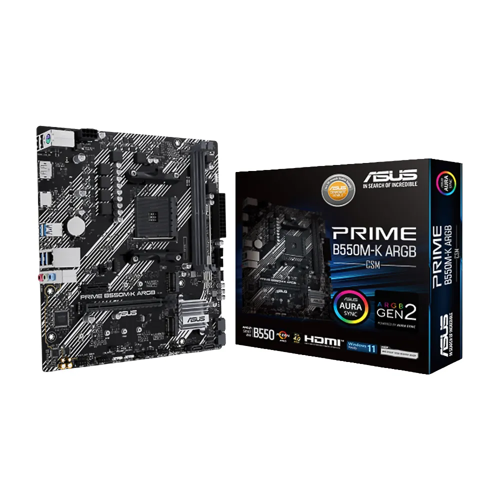 【ASUS 華碩】PRIME B550M-K ARGB-CSM 主機板