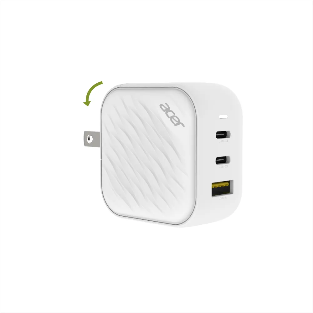 【Acer 宏碁】COT-755 65W氮化鎵波浪紋充電器(充電器 豆腐頭)
