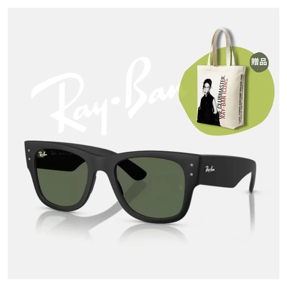 【RayBan 雷朋】粗版方形膠框抗UV太陽眼鏡(RB4840S-601S71 52mm)