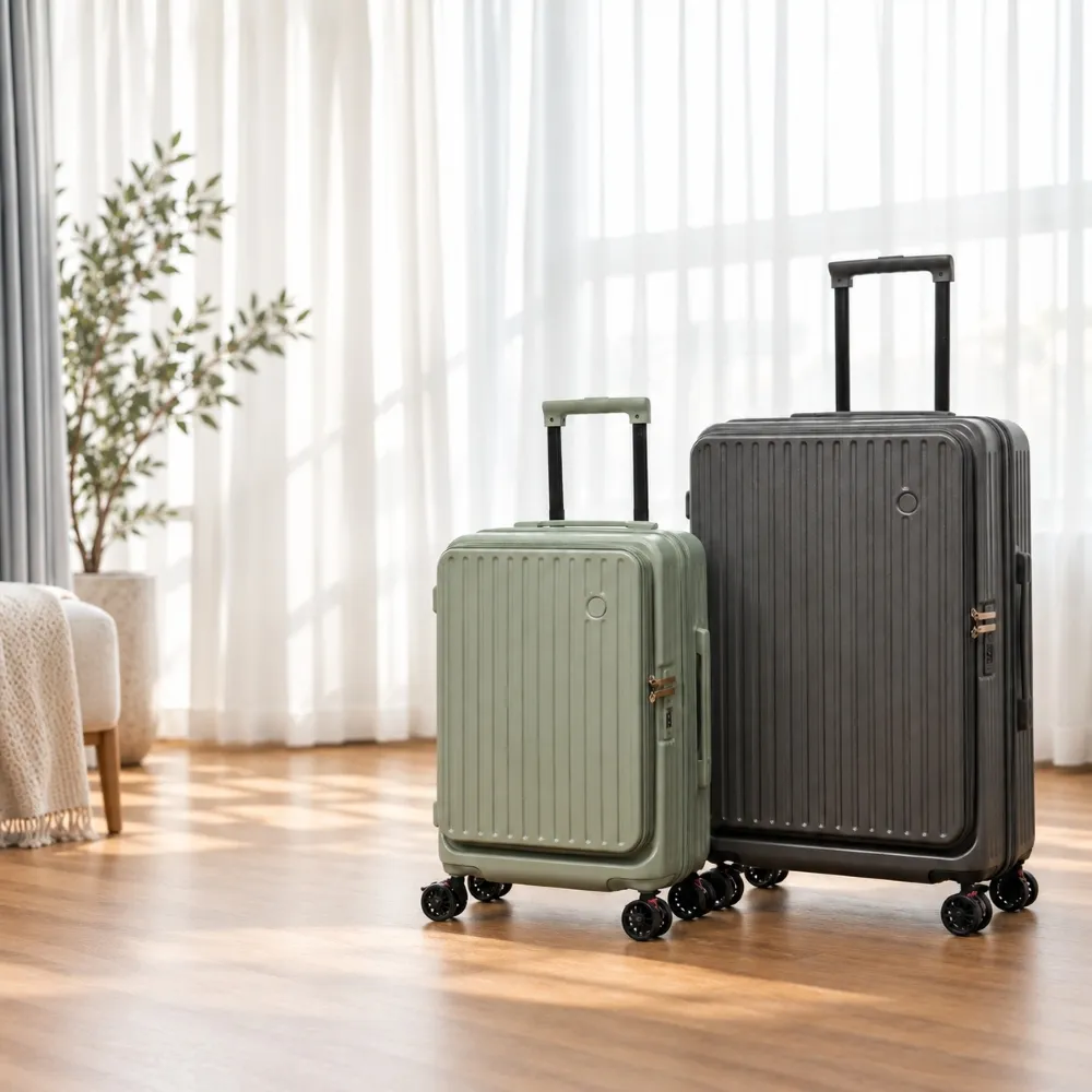【NARECA】小樽前開式旅箱 20吋+28吋 煞車輪 掀旅箱 前開式 大容量 可擴充 行李箱 登機箱 NANA-20+28