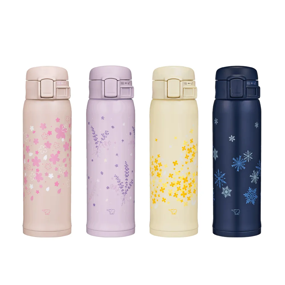 【ZOJIRUSHI 象印】MOMO獨家 彈蓋花漾不銹鋼真空保溫保冷杯-480ml (SM-SK48EME  保溫瓶/保冰/環保杯)