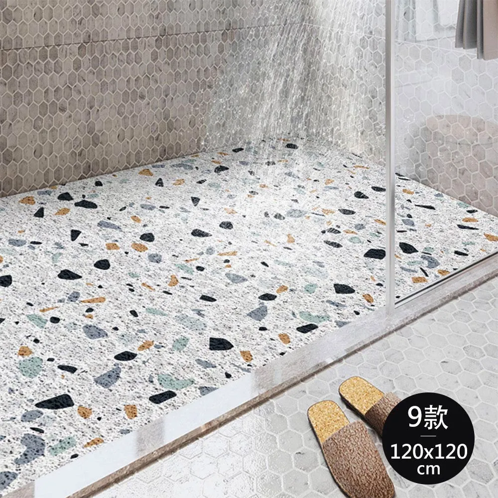 【好物良品】120x120cm_大尺寸絲圈浴室防滑墊｜快速排水不積水 可DIY裁切 陽台浴室通用止滑墊