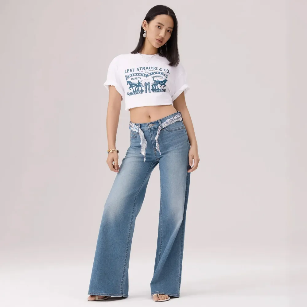 【LEVIS】318™ Shaping Wide Leg 寬鬆直筒 中腰牛仔褲 女生牛仔褲 熱賣單品001PZ-0024